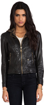 Thumbnail for your product : Doma Washed Lamb Leather Jacket with Detachable Hood