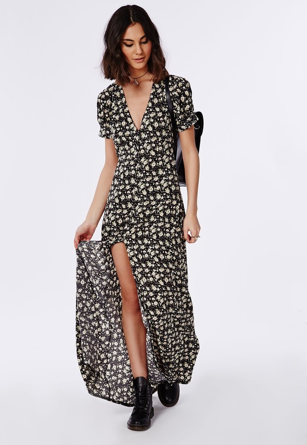 Maxi Dress Black Floral - ShopStyle
