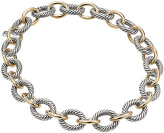 David Yurman XL Sterling Silver & 18K Gold Link Necklace, 17"