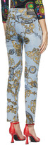 Thumbnail for your product : Versace Jeans Couture Blue & Gold Regalia Baroque Print Slim-Fit Jeans