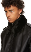 Thumbnail for your product : Prada Black Leather Fur Jacket