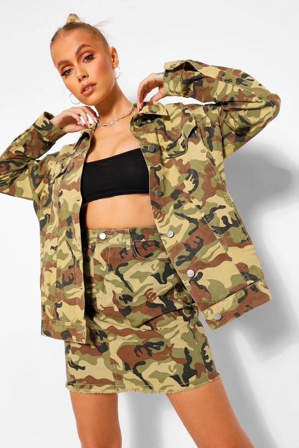 camouflage oversized denim jacket