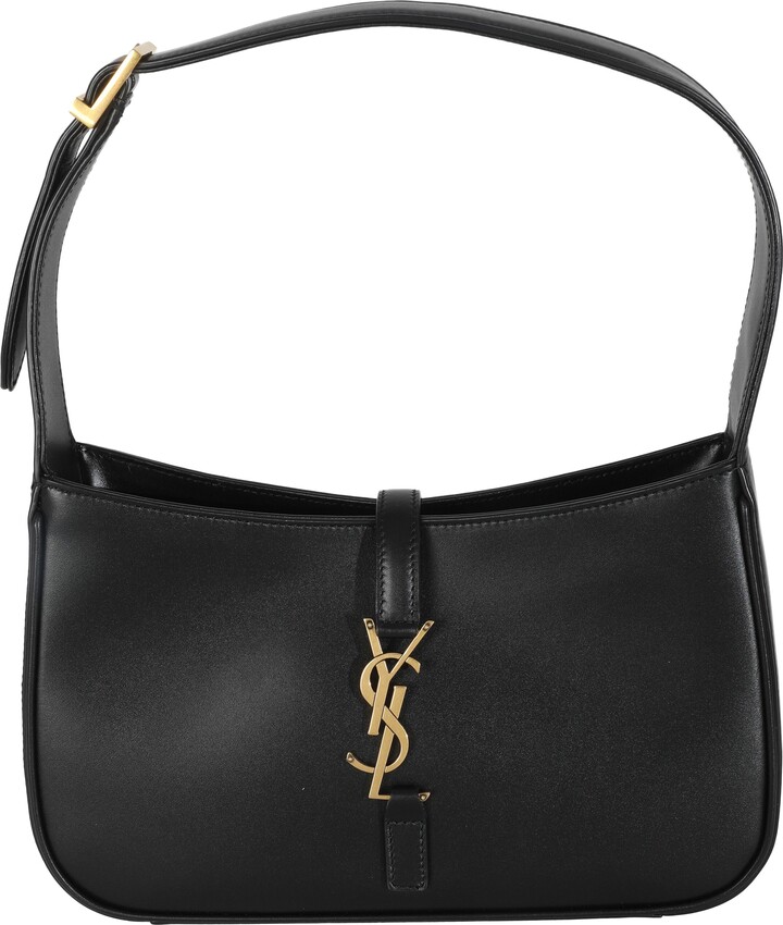 Saint Laurent Black Smooth Leather Le 5 A 7 Hobo