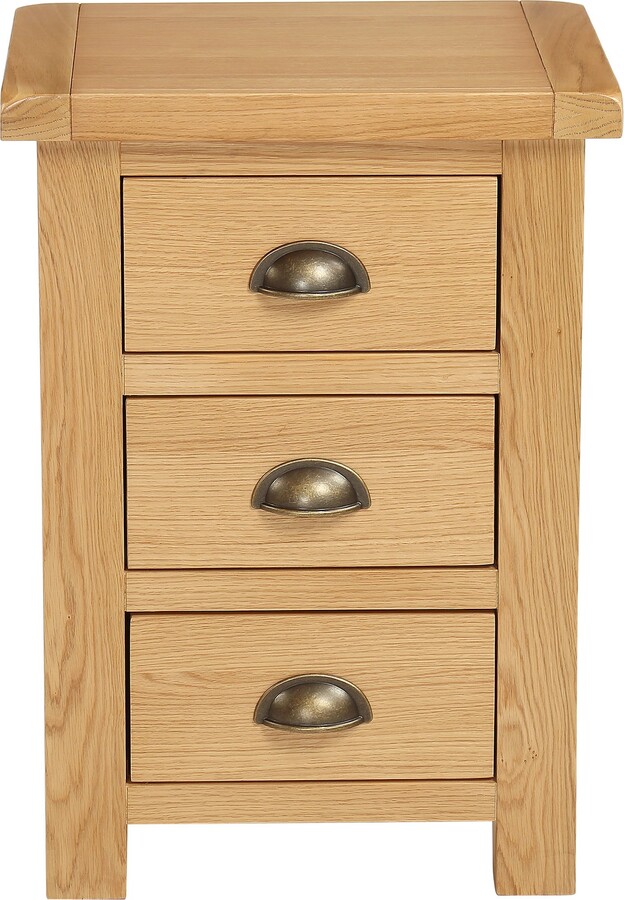 Dunelm Sherbourne 3 Drawer Bedside Table, Oak Brown ShopStyle Chests