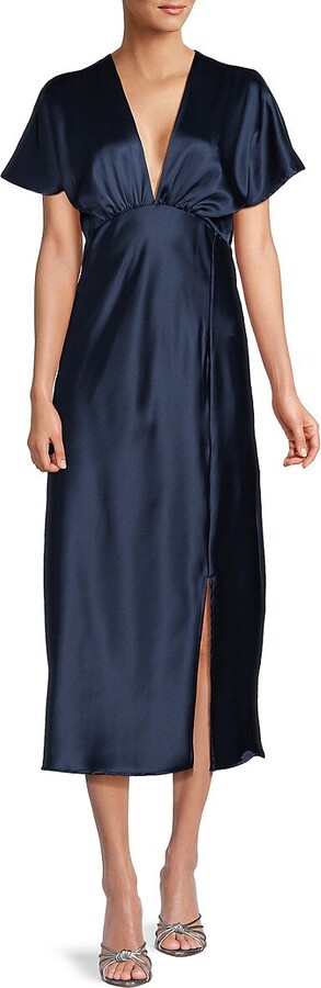 Renee C. Satin Midi A-Line Dress