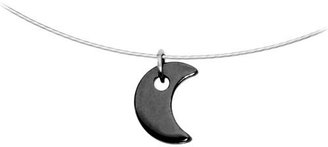 Body Candy Hemalyke Crescent Moon Steel Choker Pendant Necklace, 17.5"