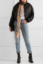 Thumbnail for your product : Burberry Checked Wool And Silk Blend Scarf - Camel