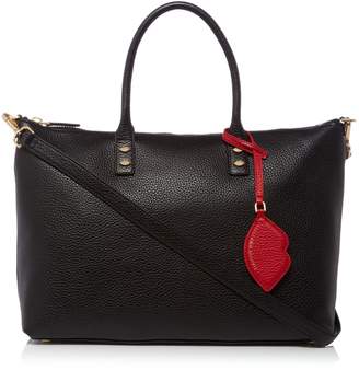 Lulu Guinness Frances Pebble Tote Bag with Lip Charm