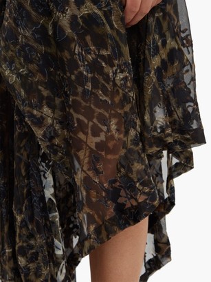 Preen by Thornton Bregazzi Esther V-neck Leopard Print Devore Dress - Leopard