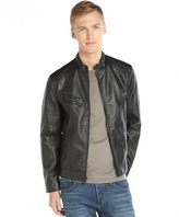 Thumbnail for your product : Kenneth Cole Reaction black marble faux leather zip front jacket