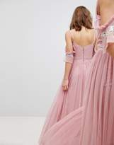 Thumbnail for your product : Maya Cold Shoulder Sequin Detail Tulle Maxi Dress With Ruffle Detail
