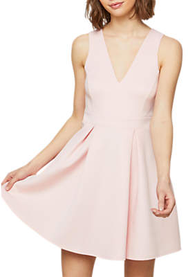 Miss Selfridge Fit And Flare Scuba Dress, Pink