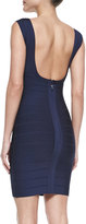Thumbnail for your product : Herve Leger V-Neck Low-Back Fitted Bandage Dress