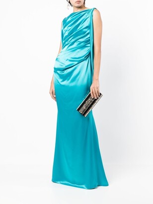 Talbot Runhof Draped-Design Sleeveless Gown