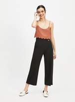 Thumbnail for your product : Miss Selfridge Black D-ring Crop Wide Leg Trousers