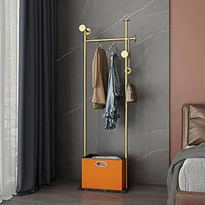 MAXAYA Coat Rack Freestanding Heavy Duty With Storage Basket Metal Clot...