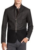 Thumbnail for your product : Armani Collezioni Leather & Wool Guru Jacket