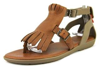 Hunter Fringe Sandal Women Open Toe Leather Brown Thong Sandal.