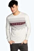 Thumbnail for your product : boohoo Crew Neck Printed Sweater