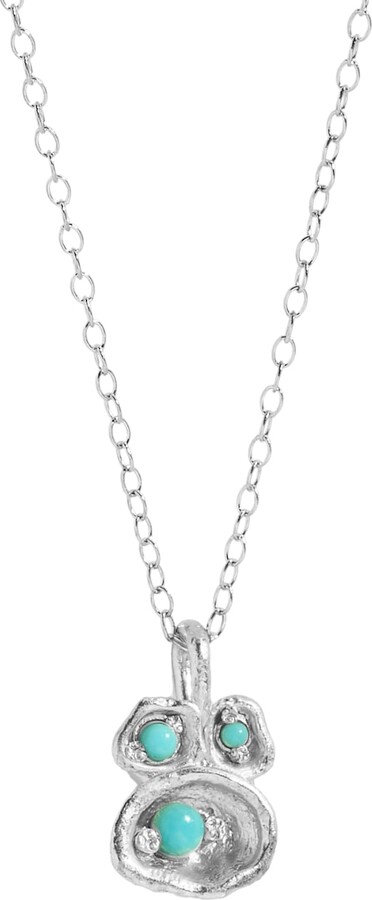 Claire Hill Designs Turquoise Silver Lichen Pendant Necklace