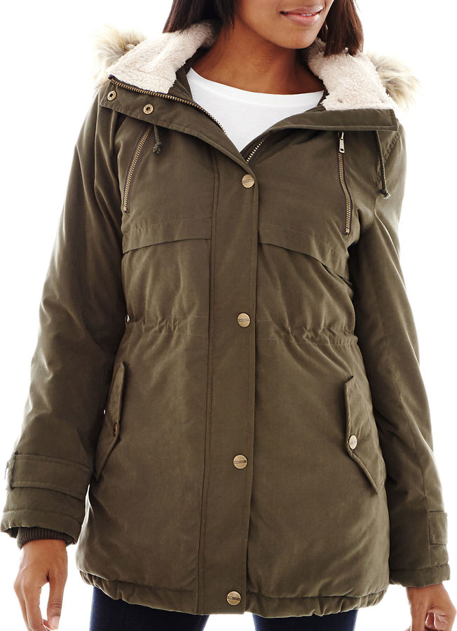 JCPenney A.N.A a.n.a Faux FurTrimmed Parka Petite ShopStyle