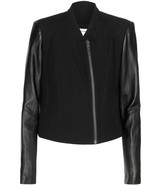 Thumbnail for your product : Helmut Lang Leather and cotton-blend jacket