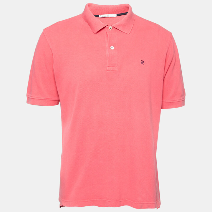 CH Carolina Herrera Pink Cotton Polo T-Shirts L - ShopStyle