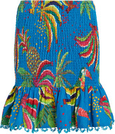 Thumbnail for your product : Farm Rio Blue Banana Smocked Mini Skirt