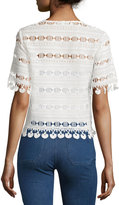 Thumbnail for your product : Lucy Paris Embellished Cutout Blouse, White