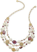 Thumbnail for your product : Charter Club Gold-Tone Coin, Bead & Imitation Pearl Statement Necklace, 19" + 2" extender, Created for Macy's
