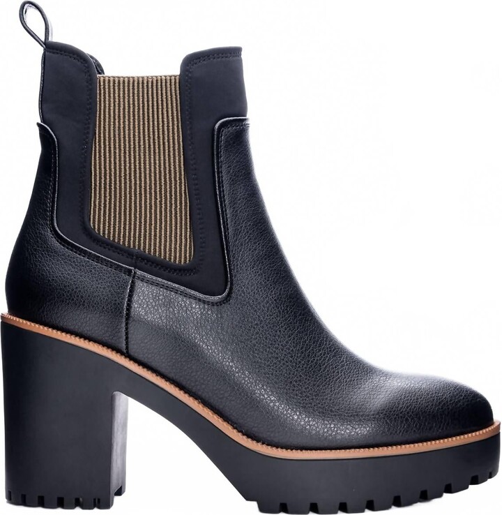 Chinese Laundry Women's Good Day Chelsea Rubber Lug Sole Boots In Black/olive