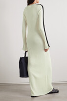 Thumbnail for your product : Bassike Striped Ribbed Merino Wool And Cashmere-blend Maxi Dress - White