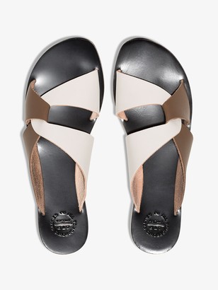ATP ATELIER brown and white Allai leather sandals