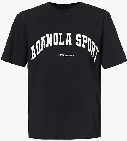 Adanola Womens Black Core Relaxed-Fit Cotton-Jersey T-Shirt Xl