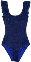 Thumbnail for your product : Oséree Kids Metallic-Effect Ruffled Swimsuit