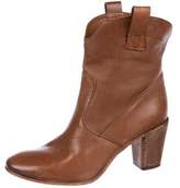 Thumbnail for your product : Alberto Fermani Leather Round-Toe Ankle Boots Brown Leather Round-Toe Ankle Boots