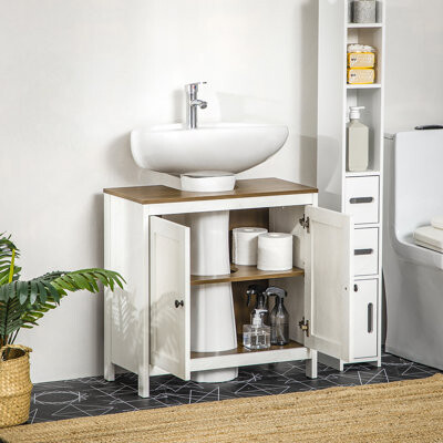 House On Tree Bathroom Sink Cabinet Freestanding Storage Cupboard With Adjustable Shelf Double Door