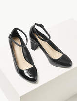 Thumbnail for your product : Marks and Spencer Wide Fit Leather Block Heel Court Shoes