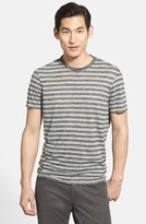Thumbnail for your product : Vince Stripe Linen Crewneck T-Shirt