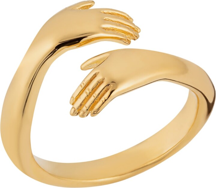 Lily Charmed Gold Plated Hug Ring