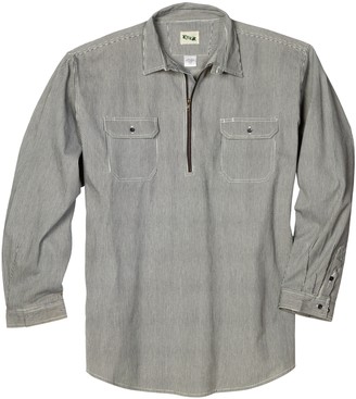 Key Industries Mens Long Sleeve Zip Front Hickory Stripe Logger Shirt 