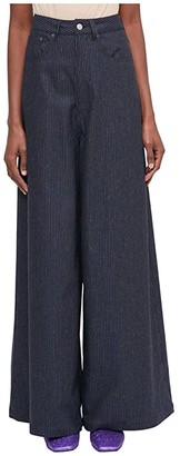 navy pinstripe pants womens