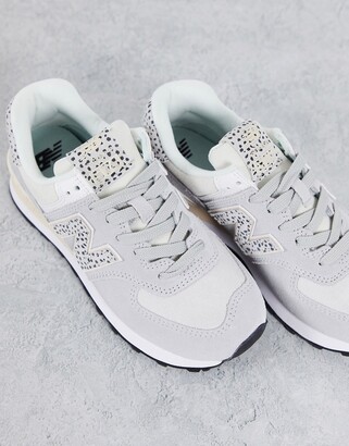 New Balance 574 animal sneakers in white and leopard - exclusive to ASOS -  ShopStyle