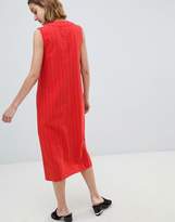 Thumbnail for your product : MANGO Button Detail Midi Dress Linen In Red