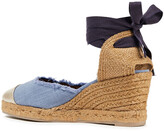 Thumbnail for your product : Castaner Janit Metallic Leather-trimmed Canvas Wedge Espadrilles