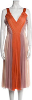 Colorblock Pattern Midi Length Dress 