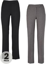 Thumbnail for your product : South Straight Leg Smart Trousers (2 Pack)