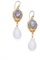 Thumbnail for your product : Alexis Bittar Teardrop Doublet & Blue Chalcedony Drop Earrings