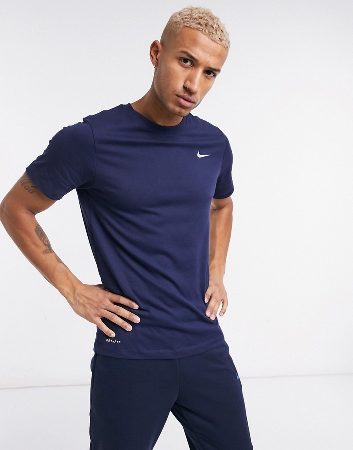 Nike Training Swoosh logo essential t-shirt in navy - ShopStyle