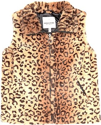 Urban Republic Little Girls 2T-6X Sleeveless Jaguar-Printed Faux-Fur Vest
